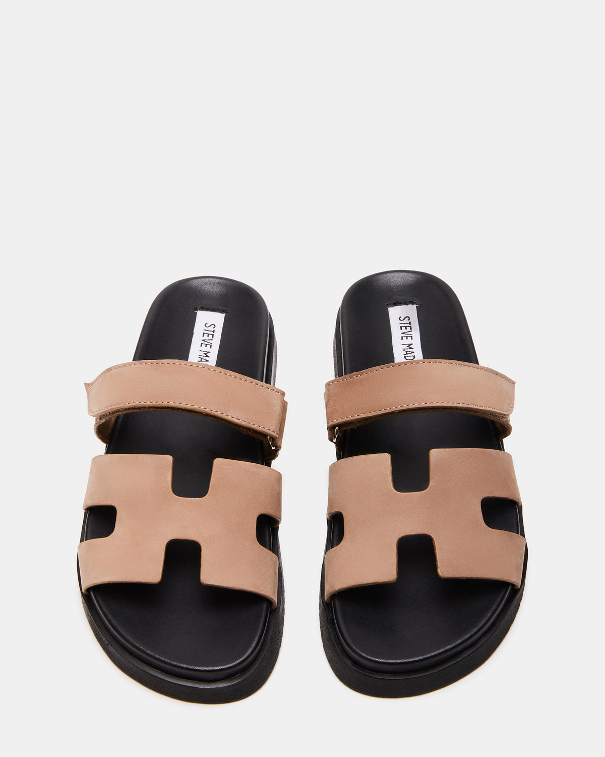 MAYVEN Tan Nubuck Flatform Slide Women's Sandal | Steve Madden Best Seller