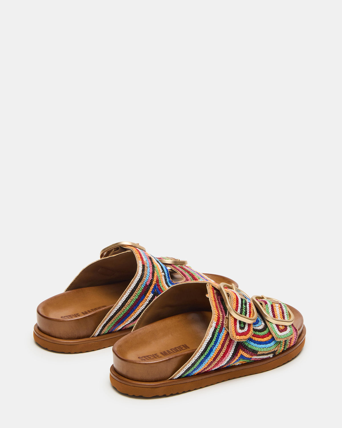 TOURIST Multi Color Footbed Slide Women's Sandal | Steve Madden Best Seller