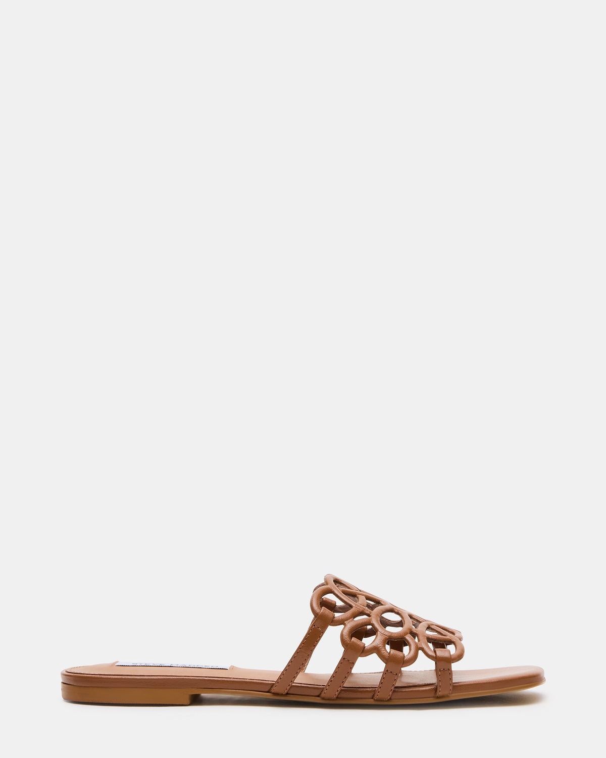 LOTUS Tan Leather Square-Toe Slide Women's Sandal | Steve Madden Signature
