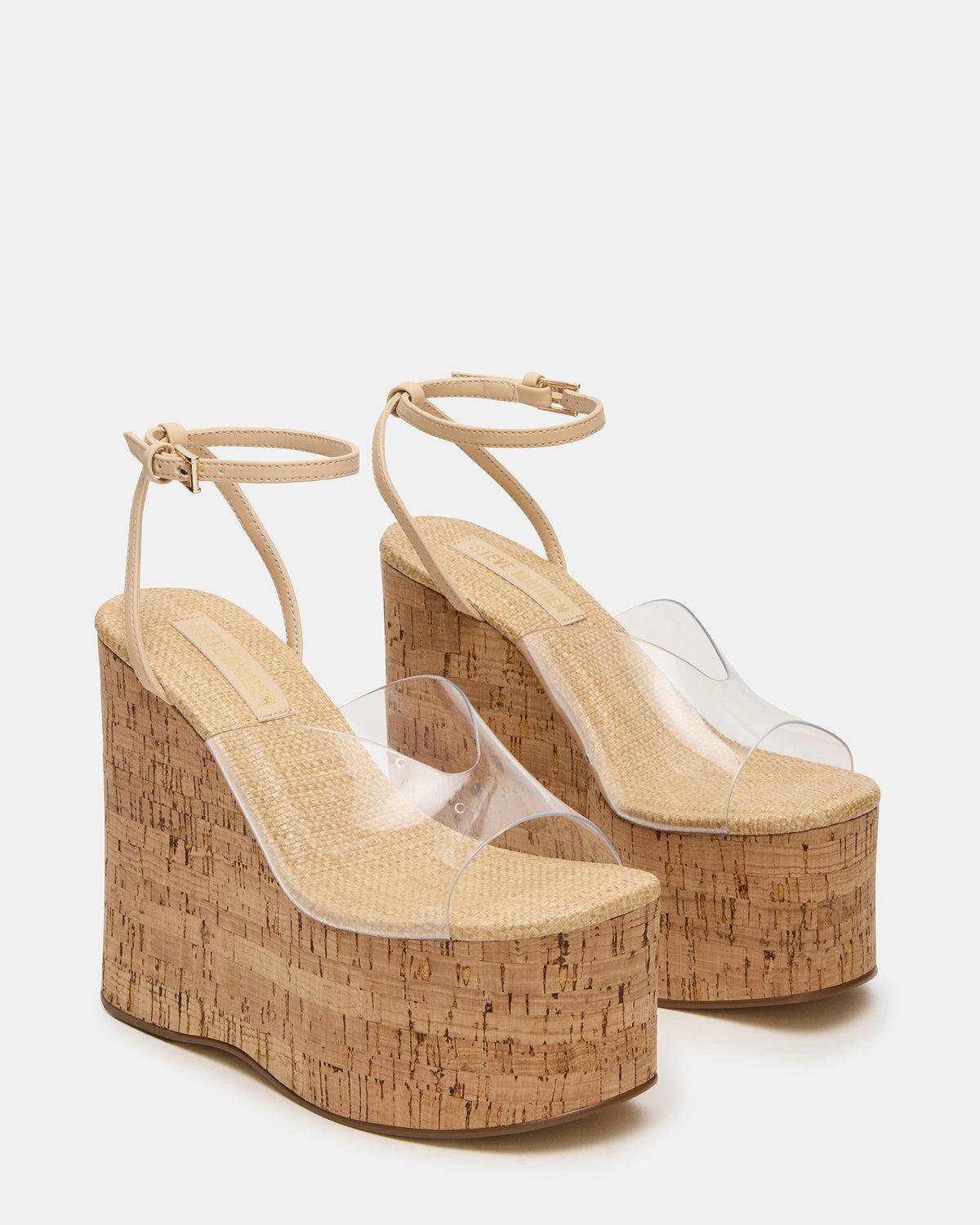 SINAI Clear Square-Toe Platform Wedge Strappy Women's Sandal | Steve Madden Everyday