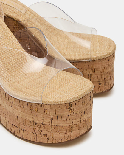 SINAI Clear Square-Toe Platform Wedge Strappy Women's Sandal | Steve Madden Everyday
