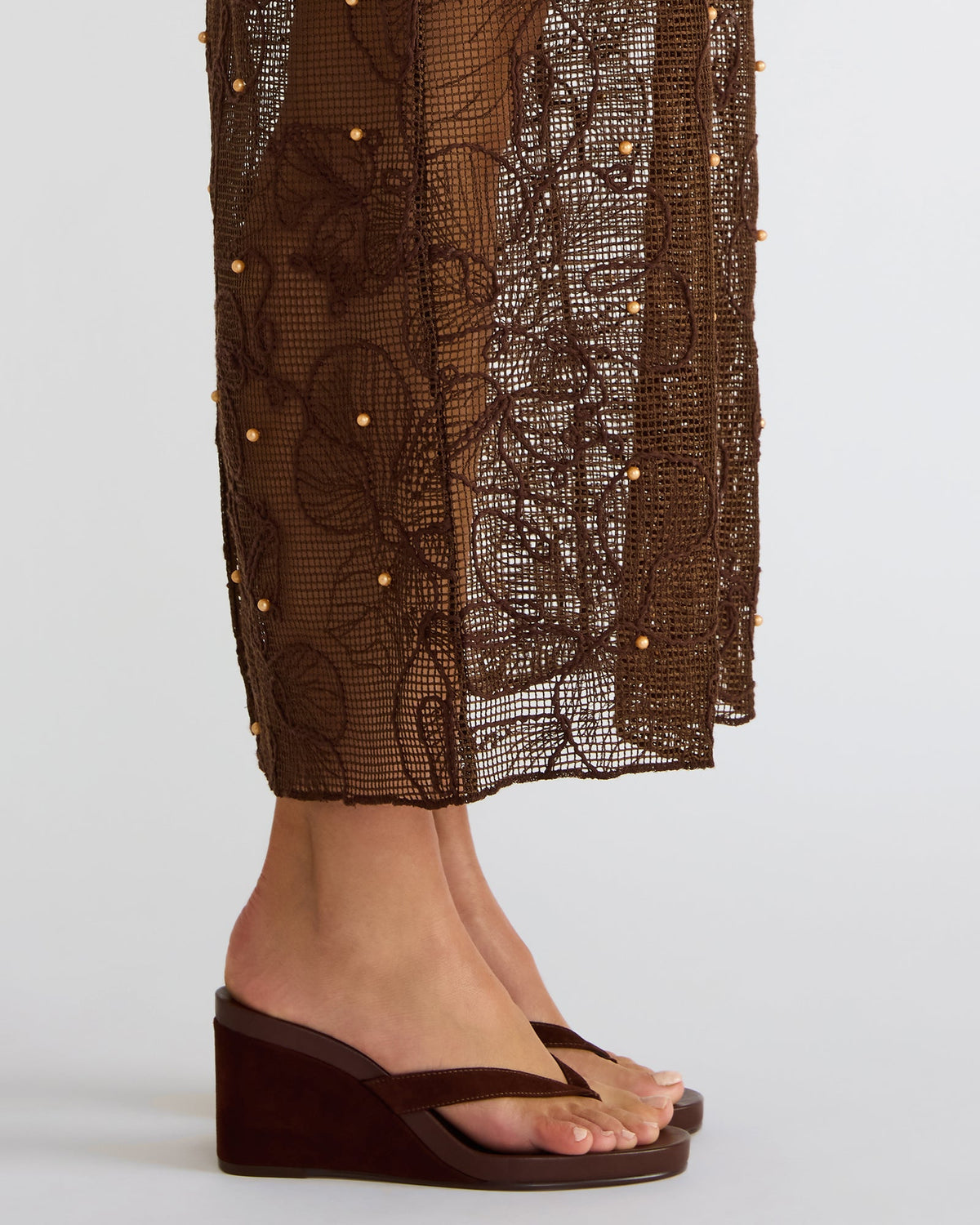 PLAYING Brown Suede Thong Wedge Women's Sandal | Steve Madden Special Offer