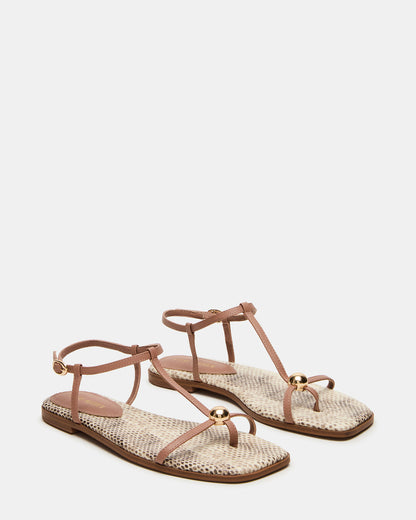 RITZY Natural Snake Square-Toe Strappy Women's Sandal | Steve Madden New