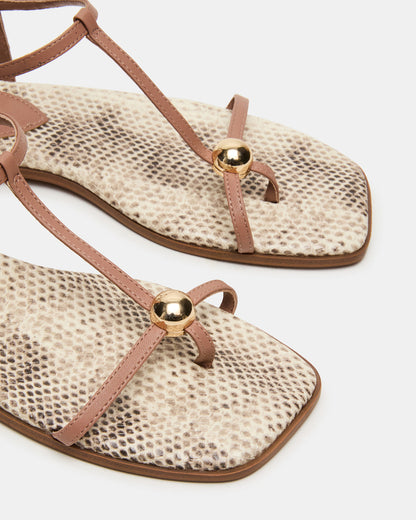 RITZY Natural Snake Square-Toe Strappy Women's Sandal | Steve Madden New