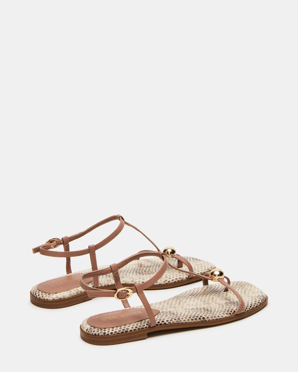 RITZY Natural Snake Square-Toe Strappy Women's Sandal | Steve Madden New
