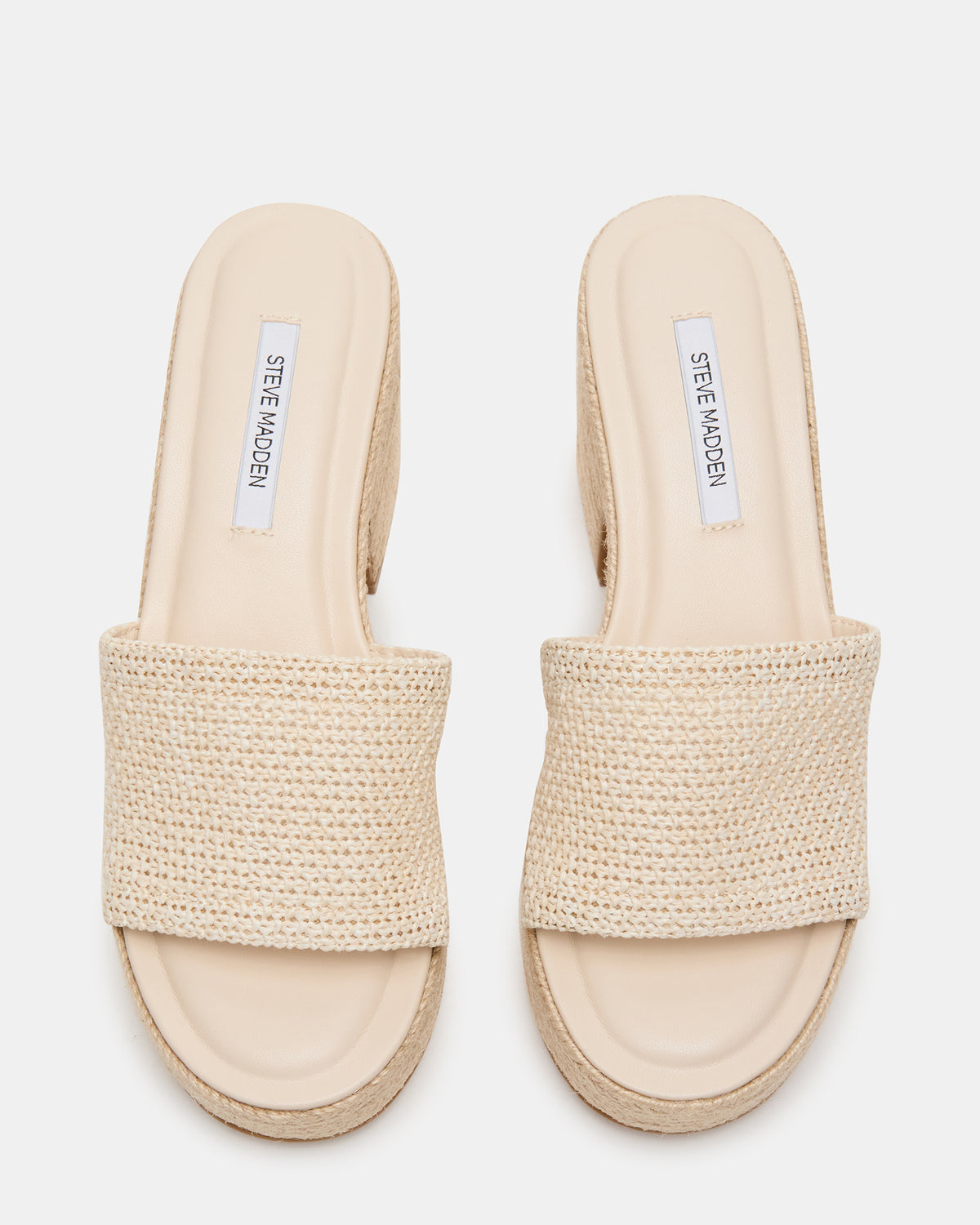 TRIPPY Natural Raffia Platform Mule Women's Sandal | Steve Madden Value