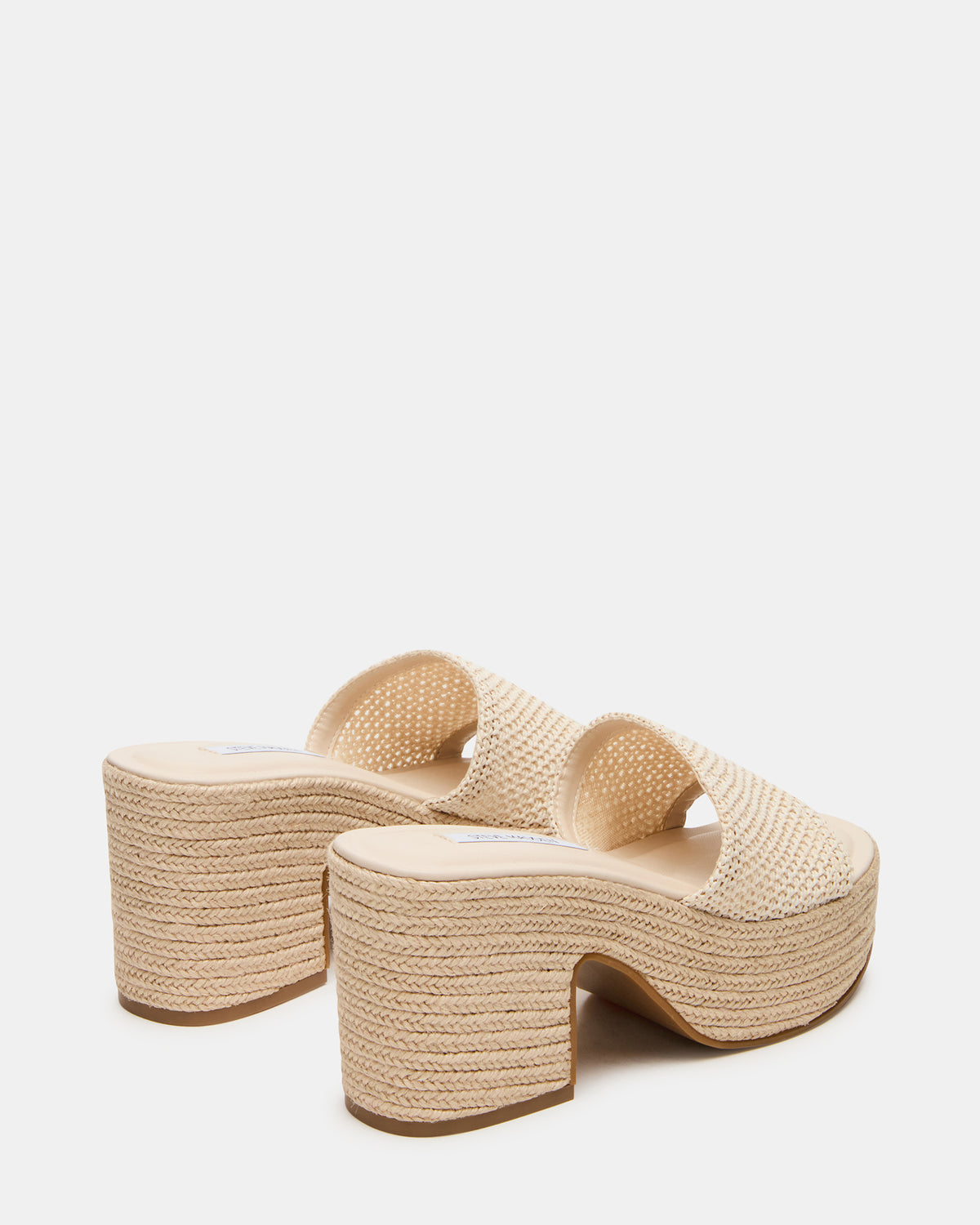 TRIPPY Natural Raffia Platform Mule Women's Sandal | Steve Madden Value