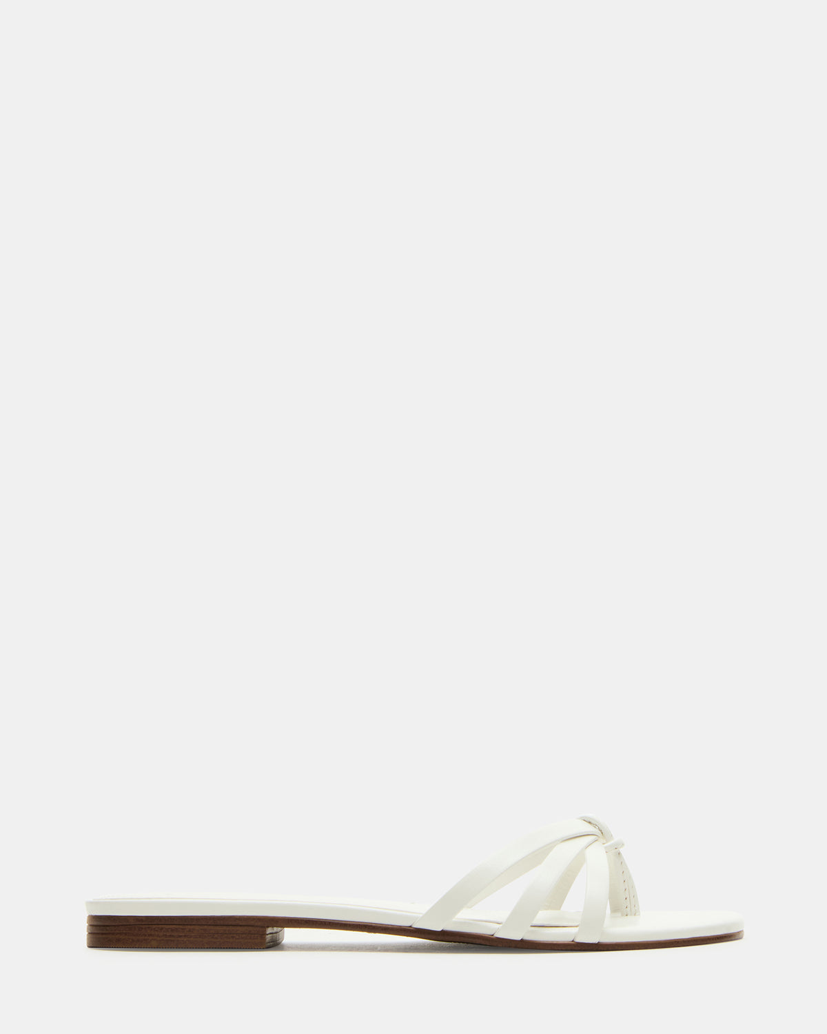 CALISSI White Leather Strappy Women's Slide Sandal | Steve Madden Hot Sale