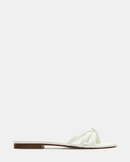 CALISSI White Leather Strappy Women's Slide Sandal | Steve Madden Hot Sale