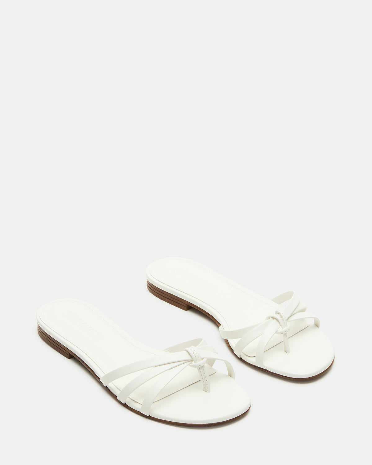 CALISSI White Leather Strappy Women's Slide Sandal | Steve Madden Hot Sale