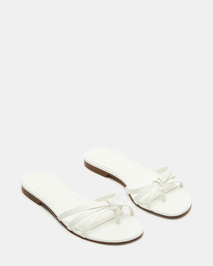 CALISSI White Leather Strappy Women's Slide Sandal | Steve Madden Hot Sale