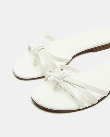 CALISSI White Leather Strappy Women's Slide Sandal | Steve Madden Hot Sale