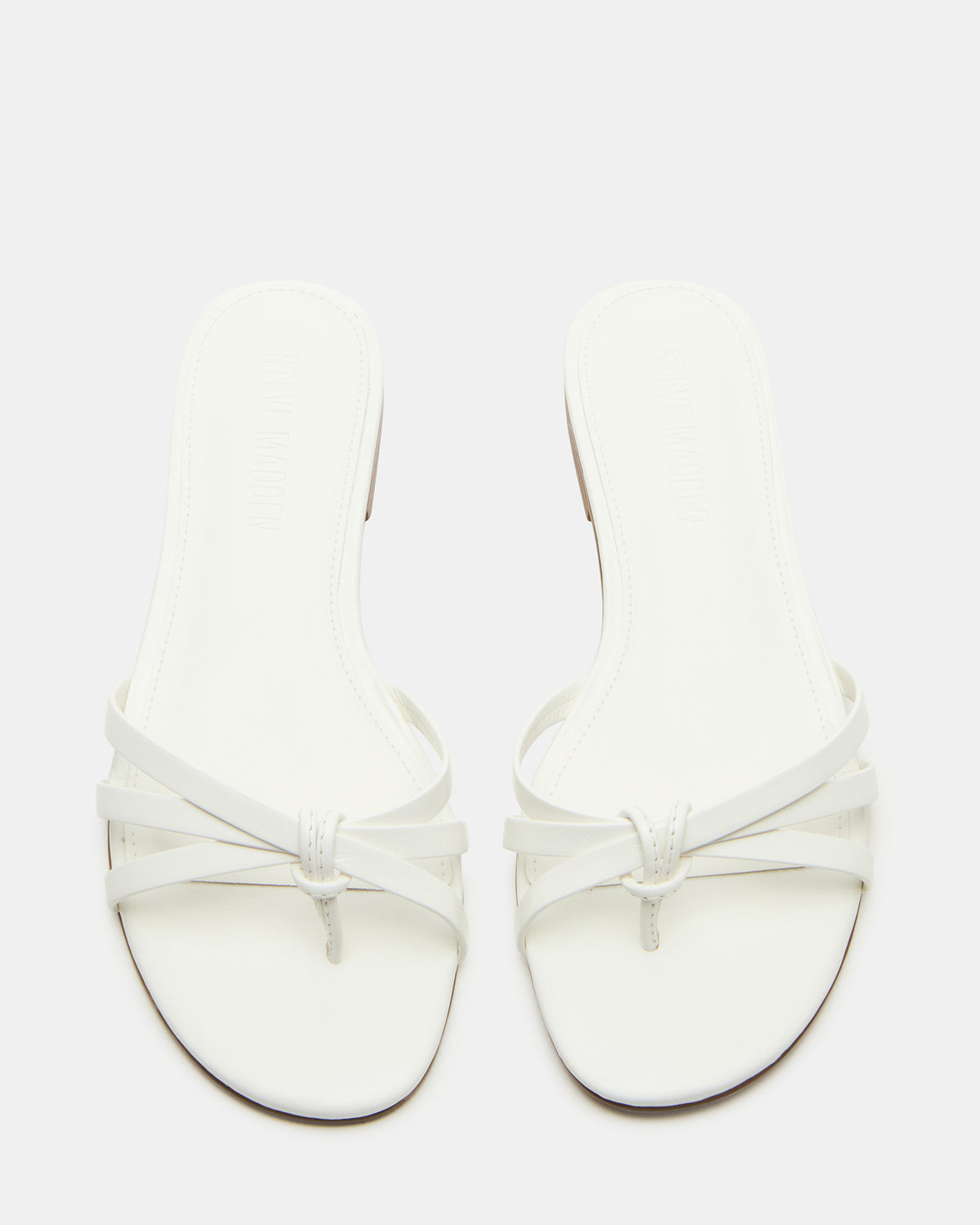 CALISSI White Leather Strappy Women's Slide Sandal | Steve Madden Hot Sale