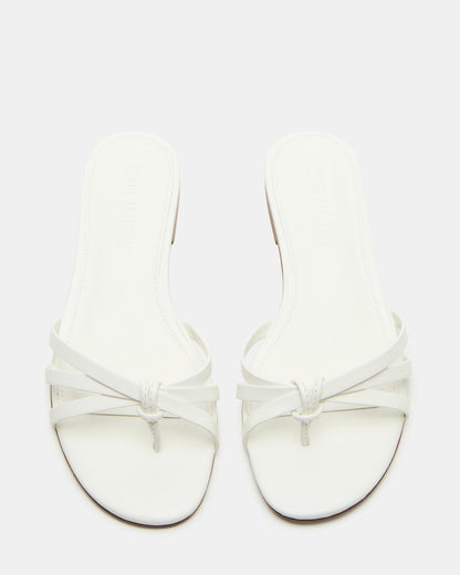 CALISSI White Leather Strappy Women's Slide Sandal | Steve Madden Hot Sale