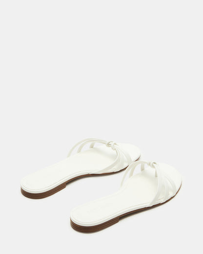 CALISSI White Leather Strappy Women's Slide Sandal | Steve Madden Hot Sale