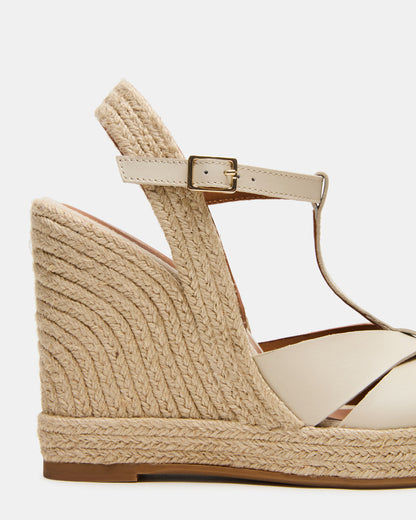 THELMA Bone Leather Espadrille Wedge Ankle Strap Women's Sandal | Steve Madden Deals