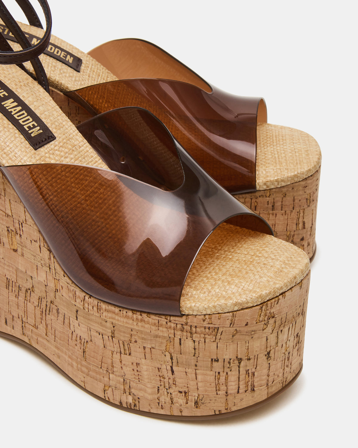 SINAI Brown Square-Toe Platform Wedge Strappy Women's Sandal | Steve Madden Popular
