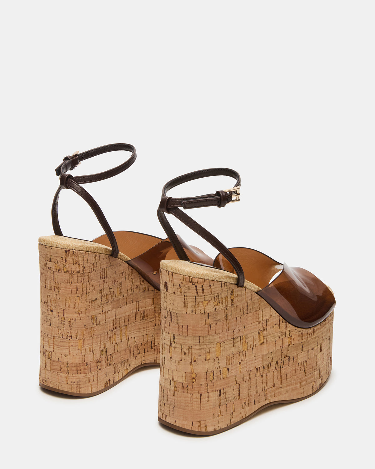 SINAI Brown Square-Toe Platform Wedge Strappy Women's Sandal | Steve Madden Popular