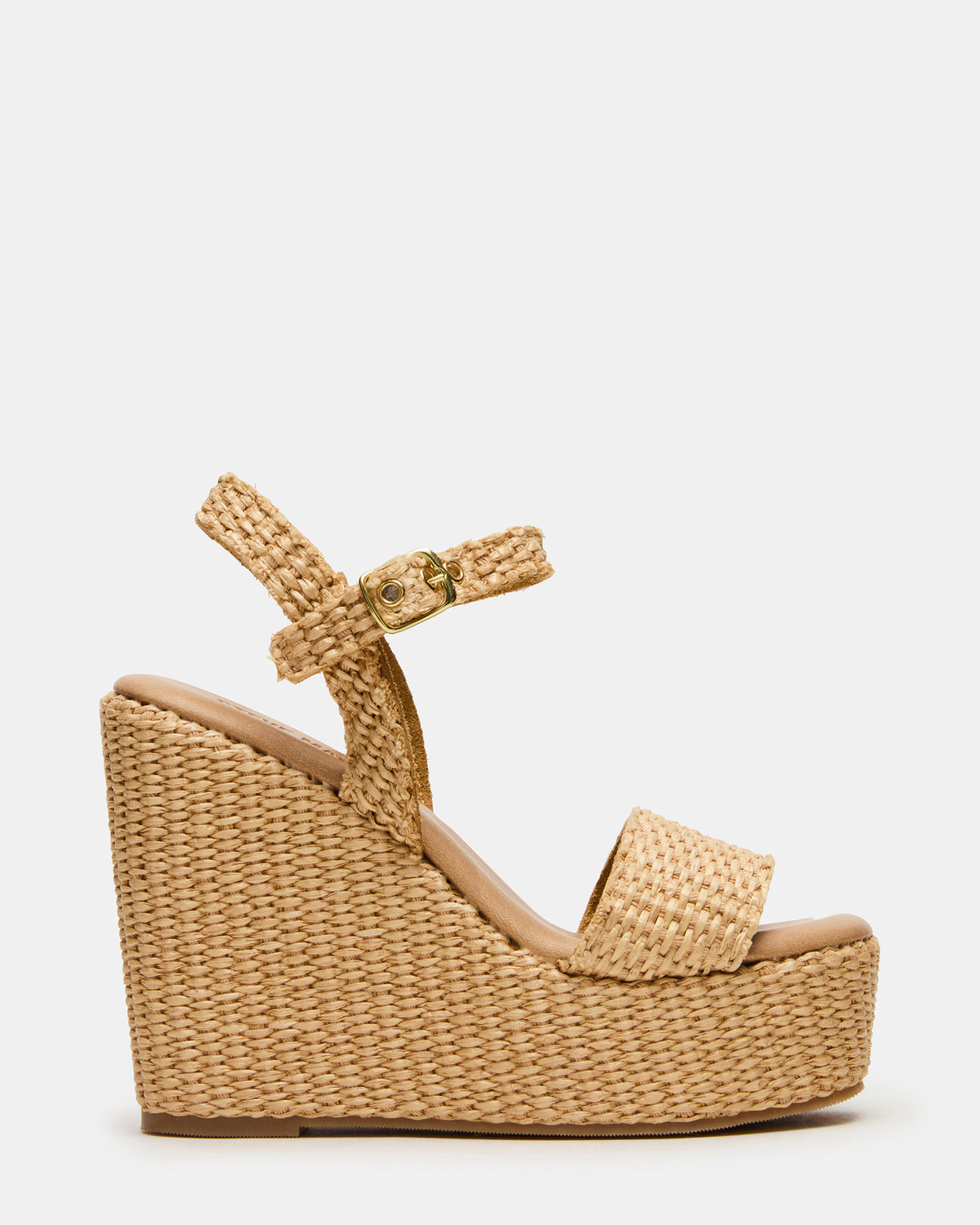 PALM Natural Raffia Platform Wedge Women's Sandal | Steve Madden Value