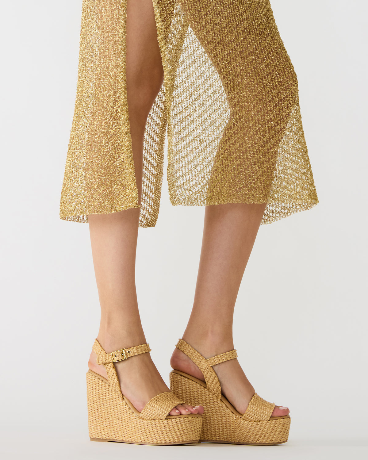 PALM Natural Raffia Platform Wedge Women's Sandal | Steve Madden Value