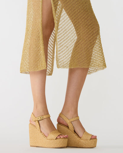 PALM Natural Raffia Platform Wedge Women's Sandal | Steve Madden Value