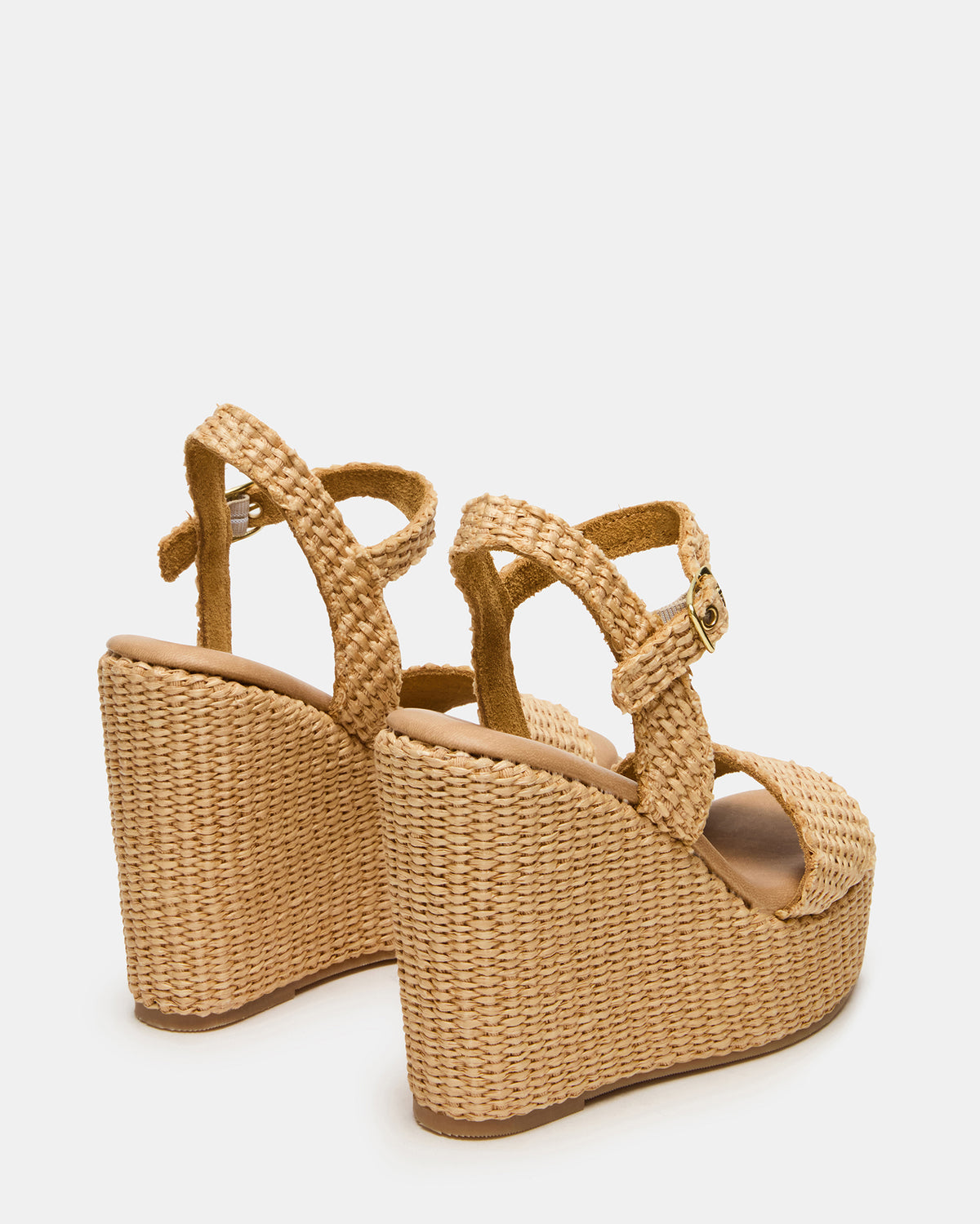 PALM Natural Raffia Platform Wedge Women's Sandal | Steve Madden Value