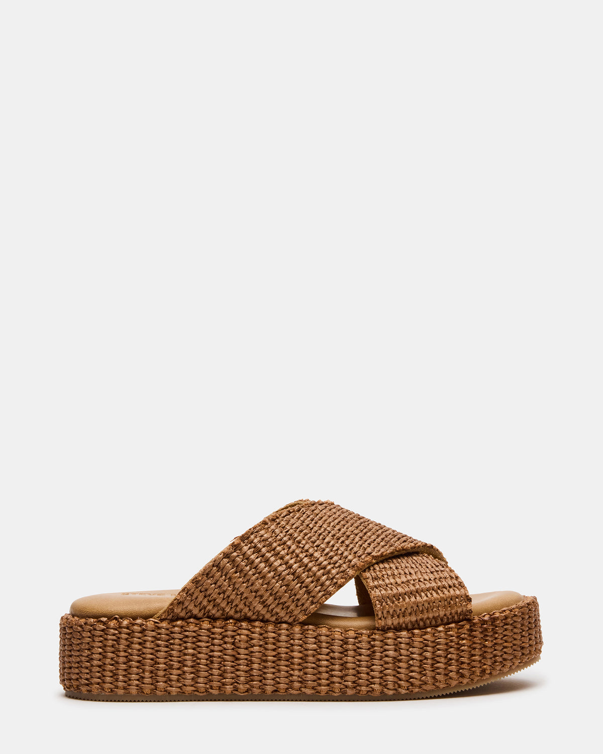 TULUM Brown Raffia Platform Flatform Women's Sandal | Steve Madden Value