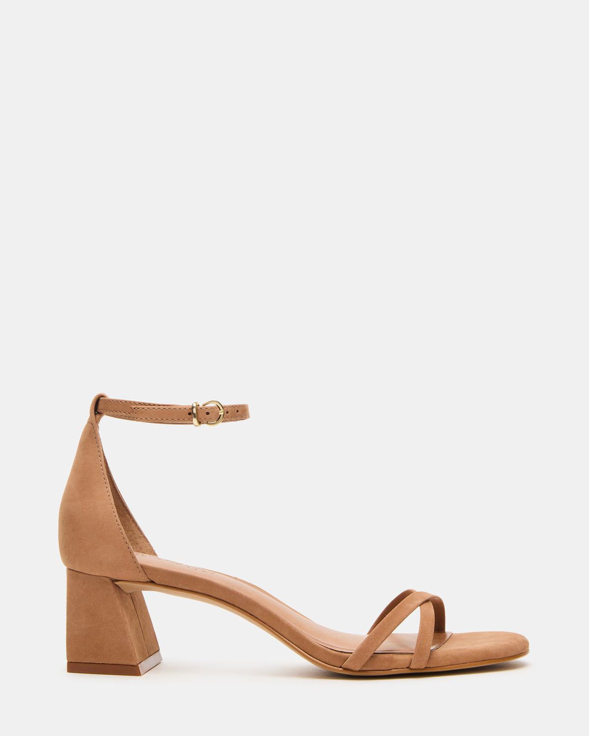 RAE Tan Nubuck Strappy Block Heel Women's Sandal | Steve Madden Great Value