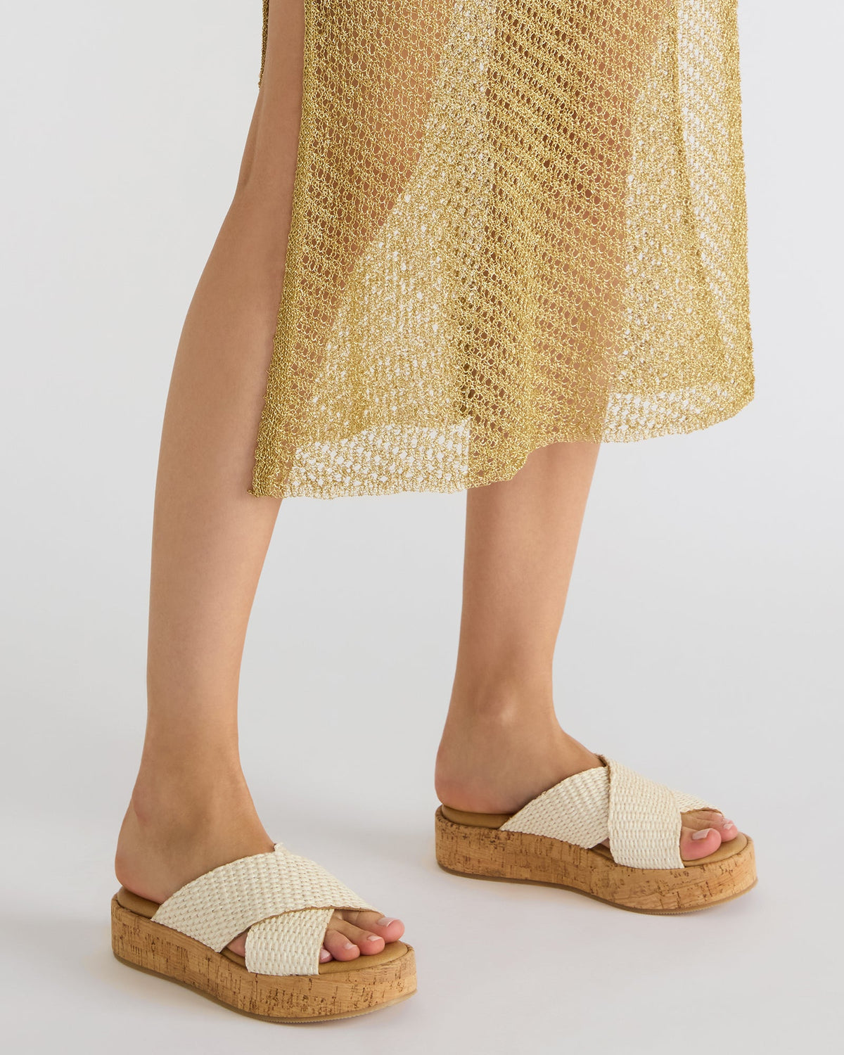 TULUM Bone Raffia Platform Flatform Women's Sandal | Steve Madden Classic