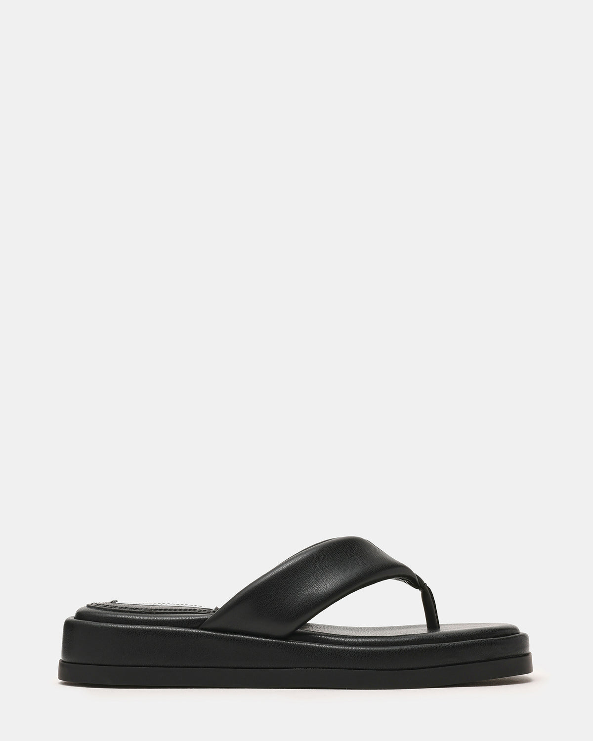 BELLA Black Thong Square-Toe Platform Women's Sandal | Steve Madden Recommended