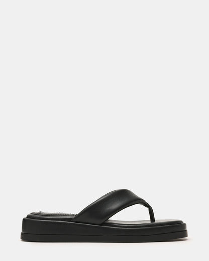 BELLA Black Thong Square-Toe Platform Women's Sandal | Steve Madden Recommended