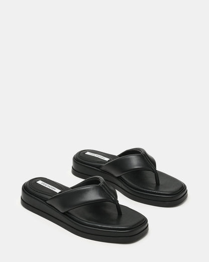 BELLA Black Thong Square-Toe Platform Women's Sandal | Steve Madden Recommended