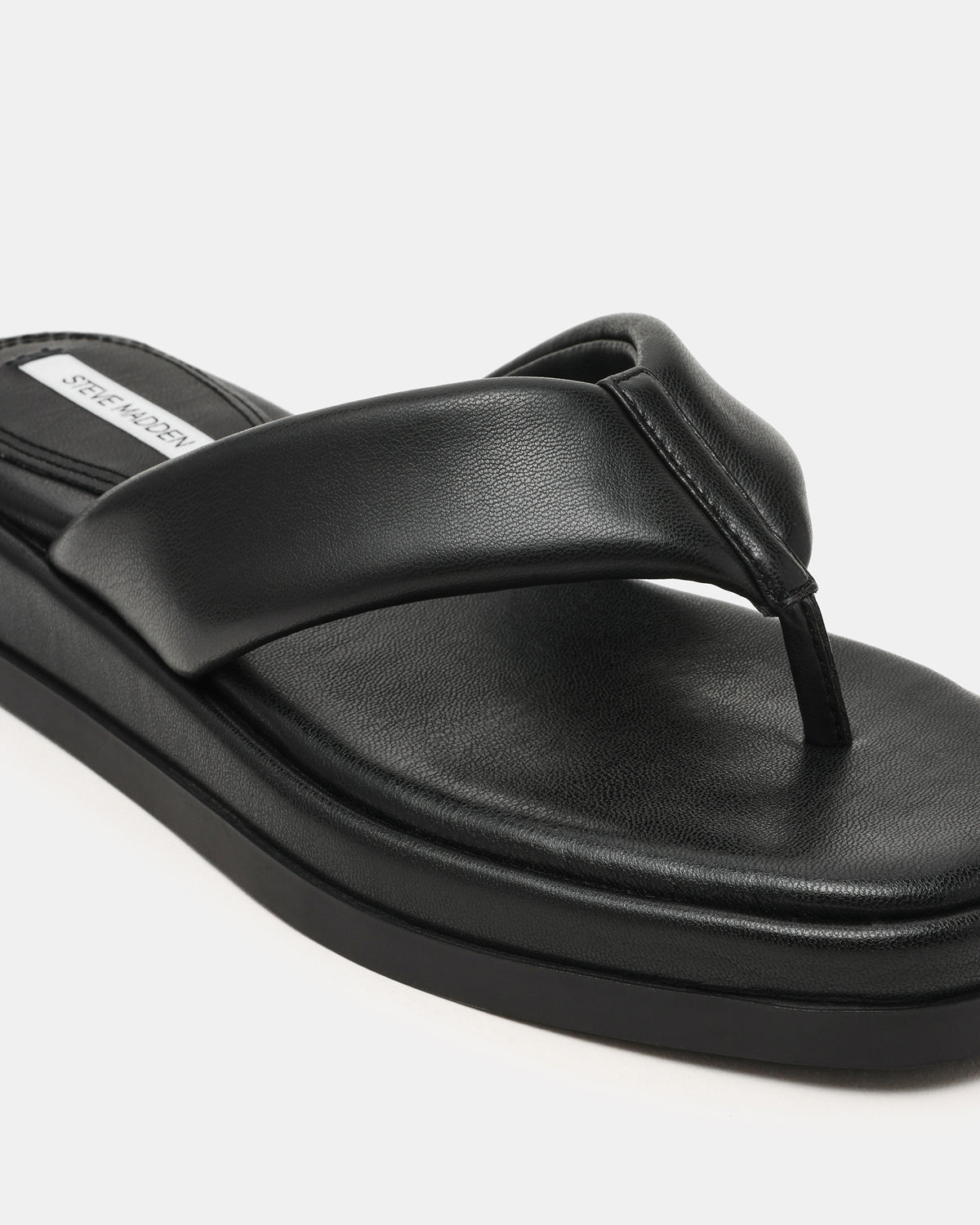 BELLA Black Thong Square-Toe Platform Women's Sandal | Steve Madden Recommended