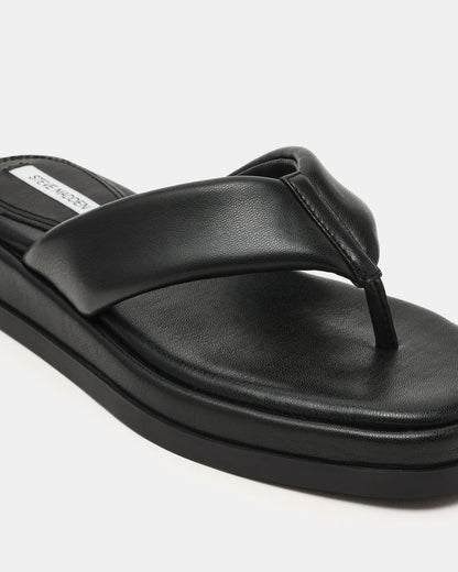 BELLA Black Thong Square-Toe Platform Women's Sandal | Steve Madden Recommended