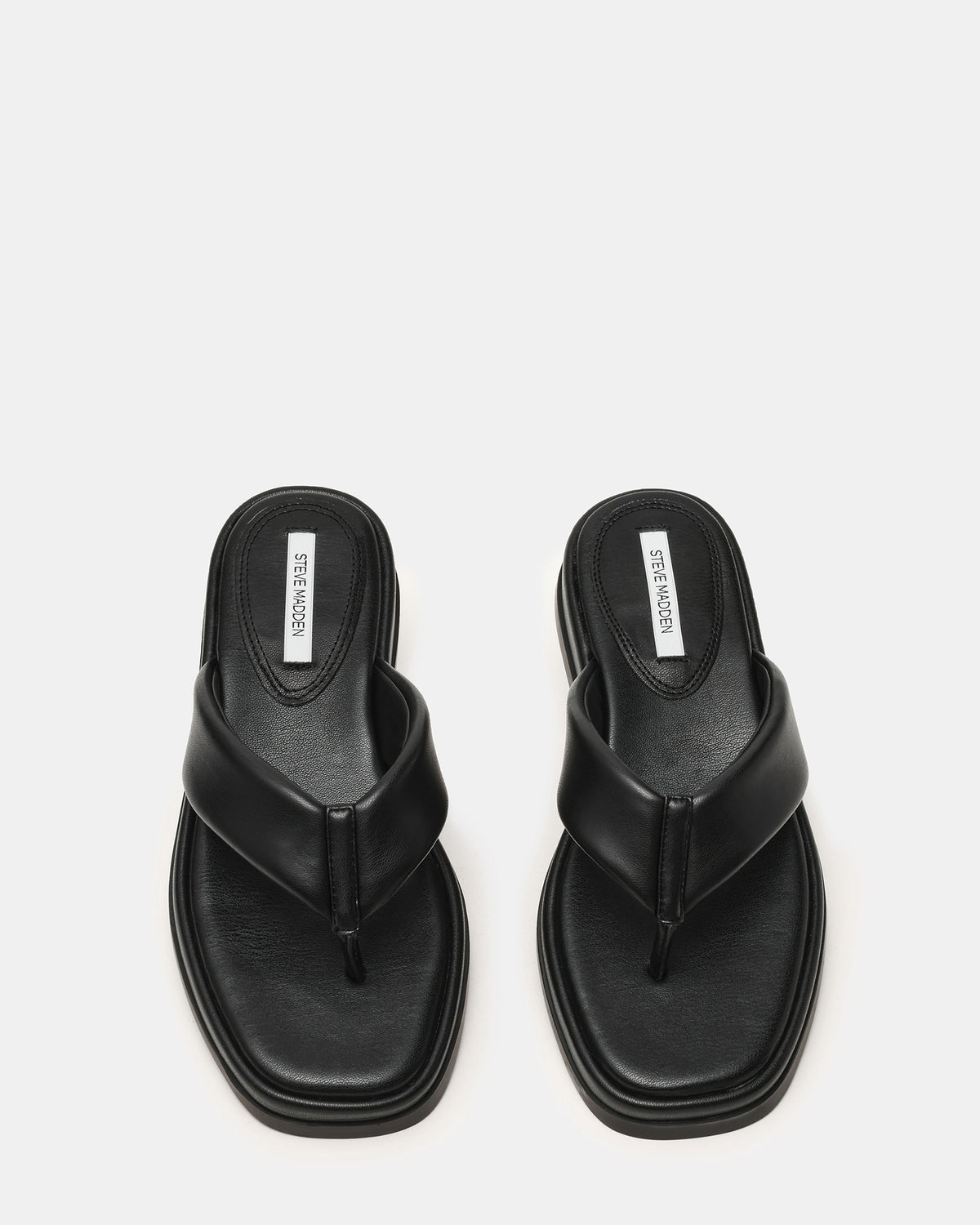 BELLA Black Thong Square-Toe Platform Women's Sandal | Steve Madden Recommended