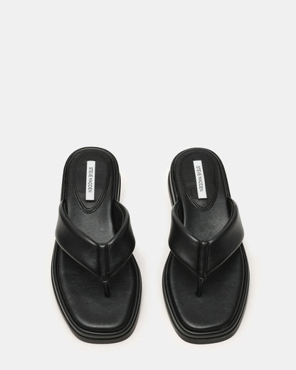 BELLA Black Thong Square-Toe Platform Women's Sandal | Steve Madden Recommended
