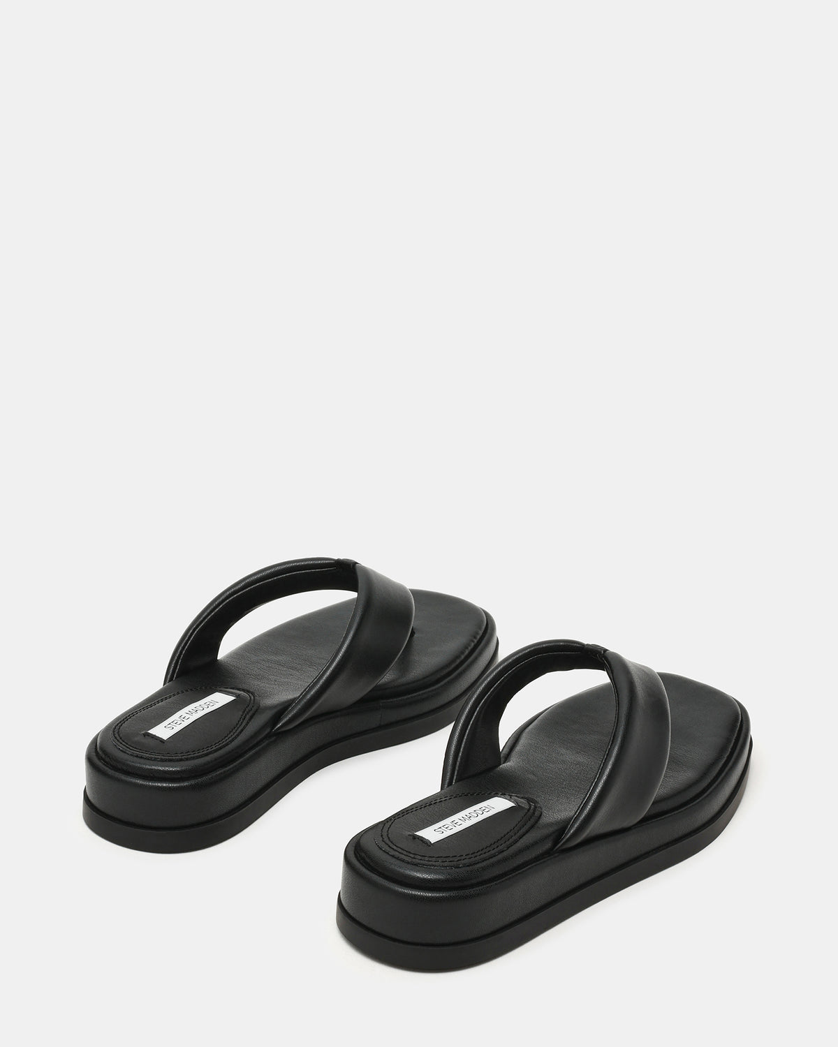 BELLA Black Thong Square-Toe Platform Women's Sandal | Steve Madden Recommended