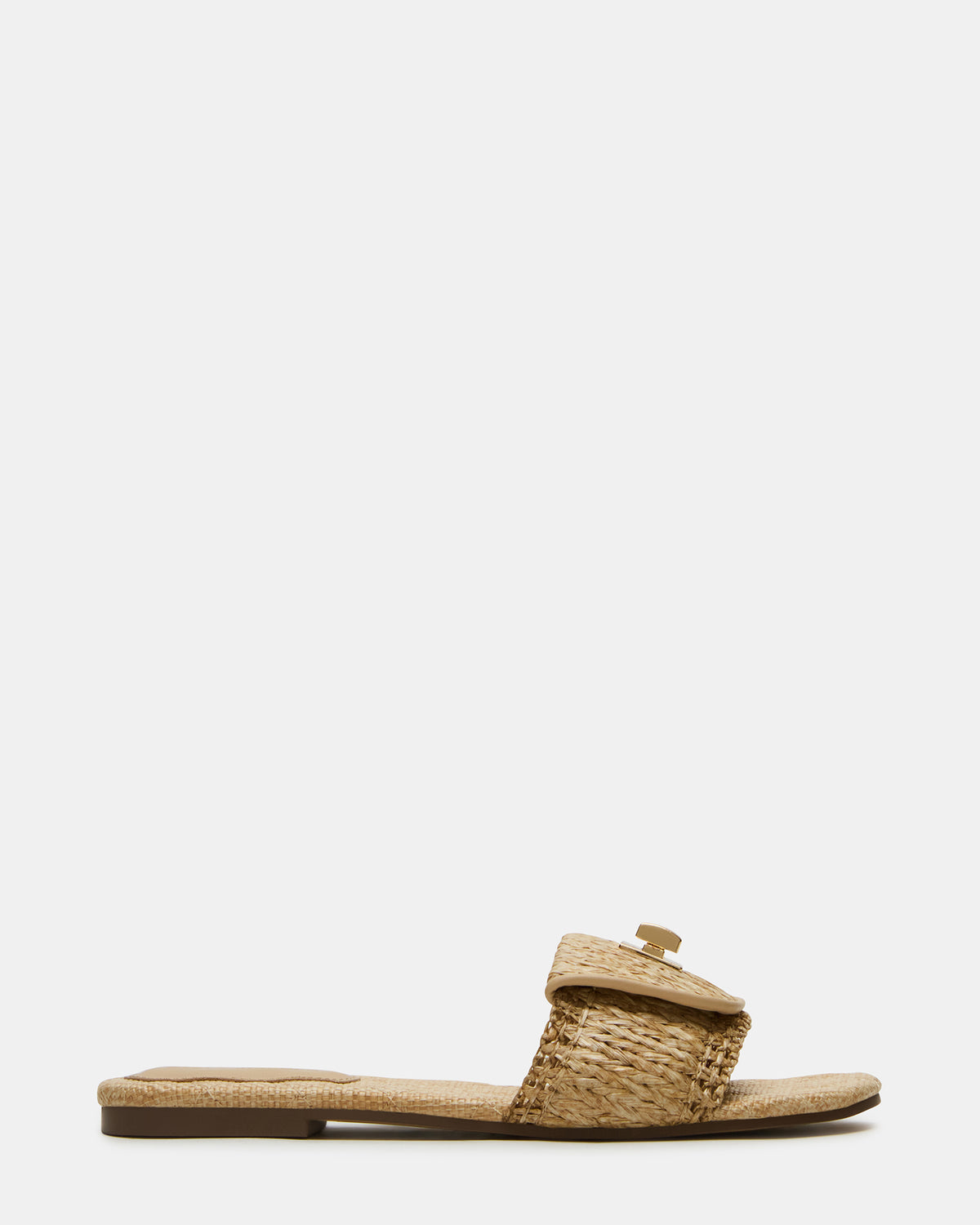 MORELAND Natural Raffia Slide Women's Sandal | Steve Madden Trusted