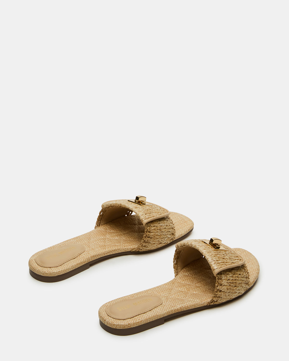 MORELAND Natural Raffia Slide Women's Sandal | Steve Madden Trusted