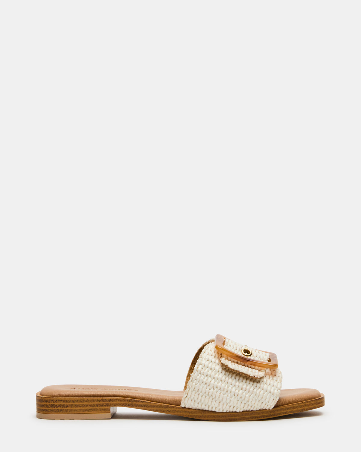 HAPP Bone Square-Toe Raffia Slide Women's Sandal | Steve Madden Sale