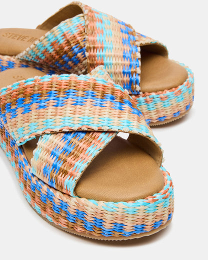 TULUM Raffia Multi Platform Flatform Women's Sandal | Steve Madden Latest