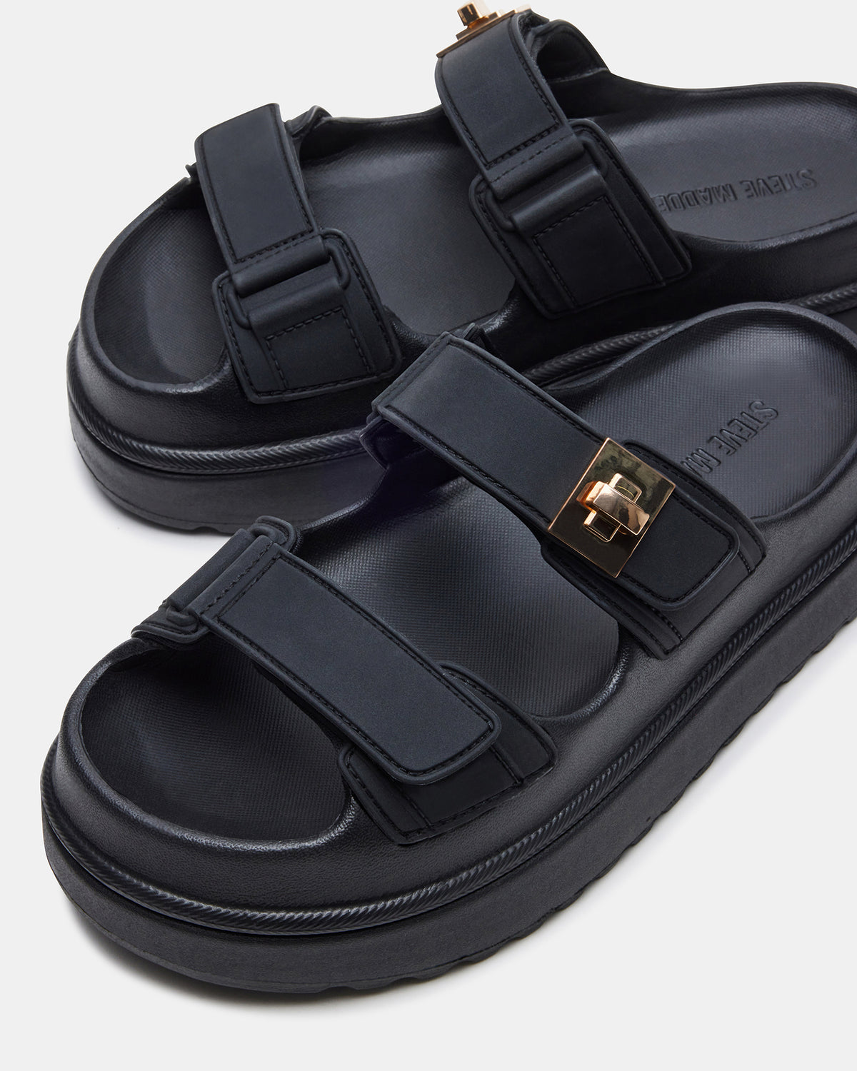 BIGSCHMONA JELLY Black Women's Platform Slide Sandal | Steve Madden Exclusive