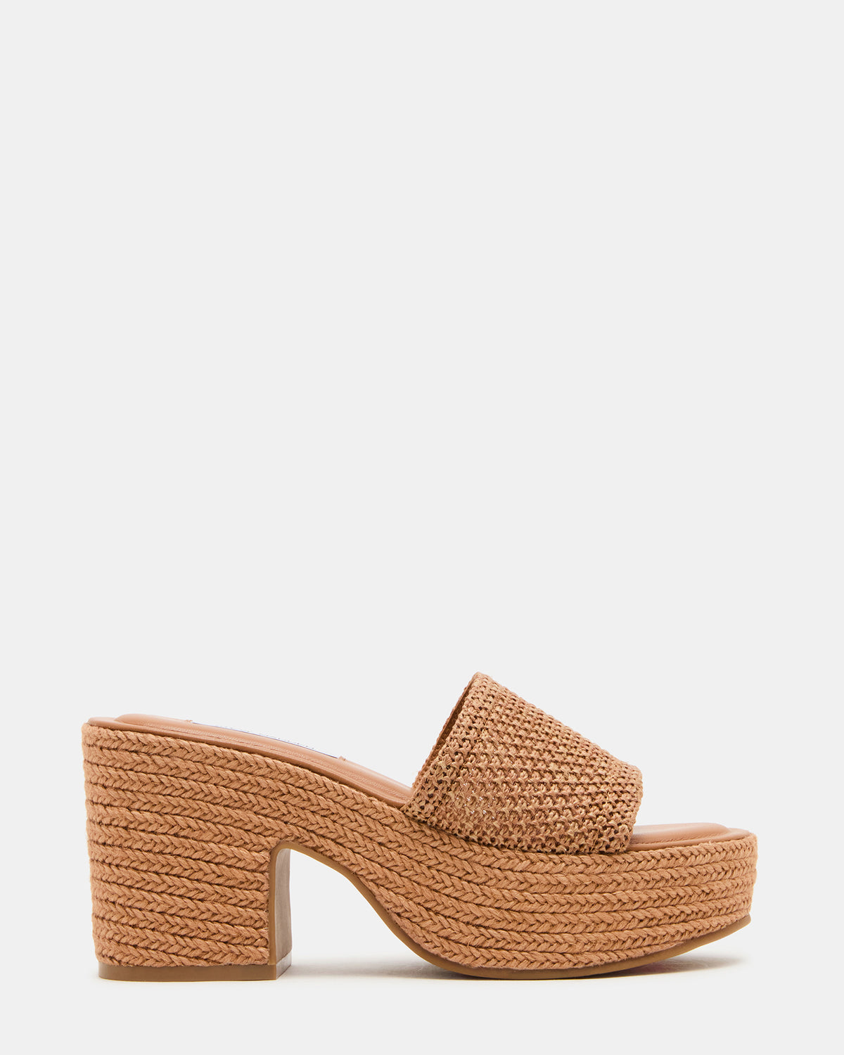 TRIPPY Cognac Raffia Platform Mule Women's Sandal | Steve Madden Top Pick