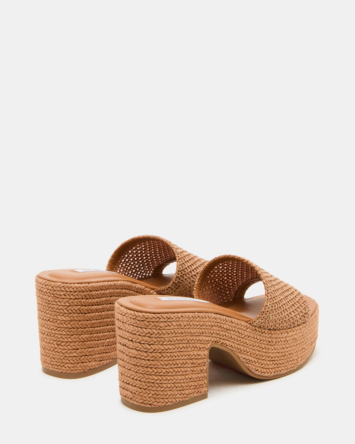 TRIPPY Cognac Raffia Platform Mule Women's Sandal | Steve Madden Top Pick