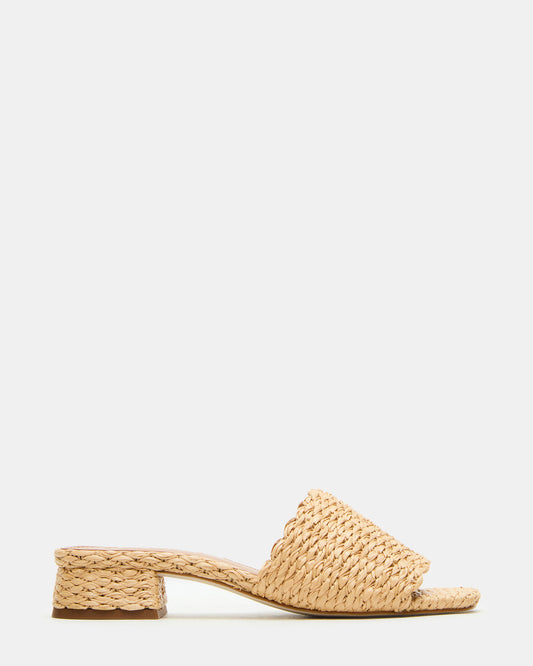MONTGOMERY Raffia Square-Toe Slide Mule Women's Sandal | Steve Madden Classic