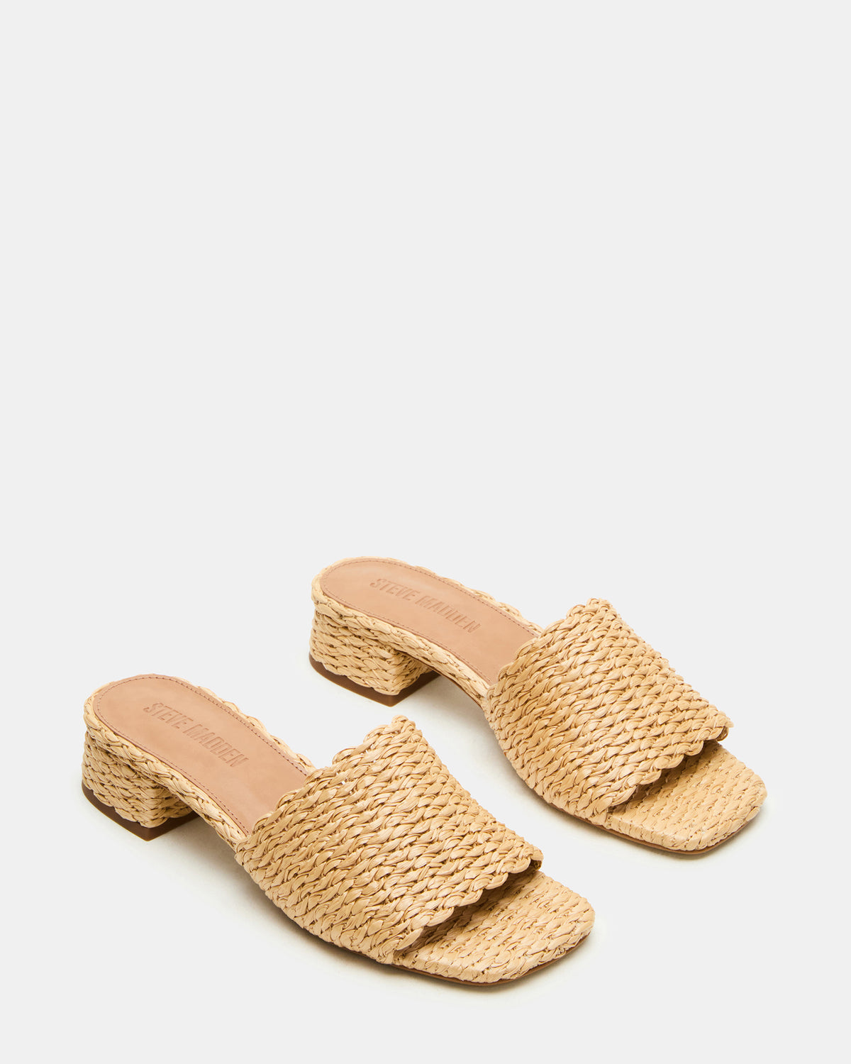 MONTGOMERY Raffia Square-Toe Slide Mule Women's Sandal | Steve Madden Classic