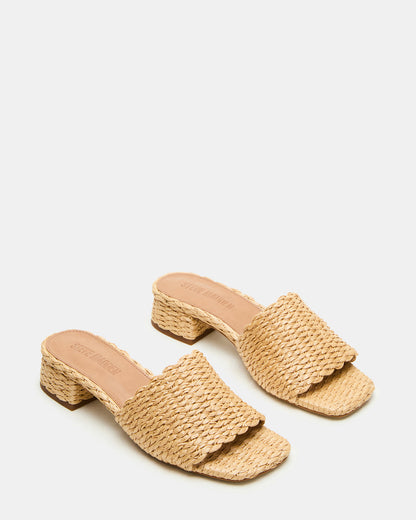 MONTGOMERY Raffia Square-Toe Slide Mule Women's Sandal | Steve Madden Classic