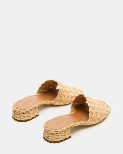 MONTGOMERY Raffia Square-Toe Slide Mule Women's Sandal | Steve Madden Classic