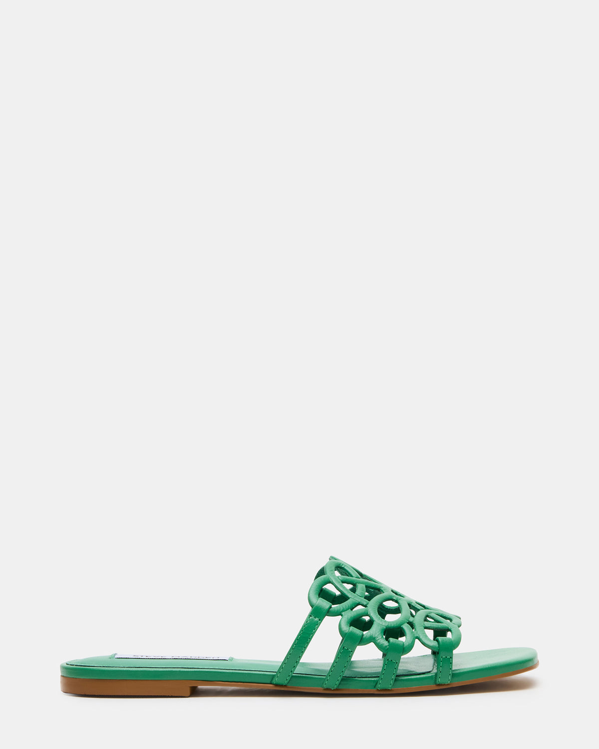 LOTUS Green Leather Square-Toe Slide Women's Sandal | Steve Madden Latest