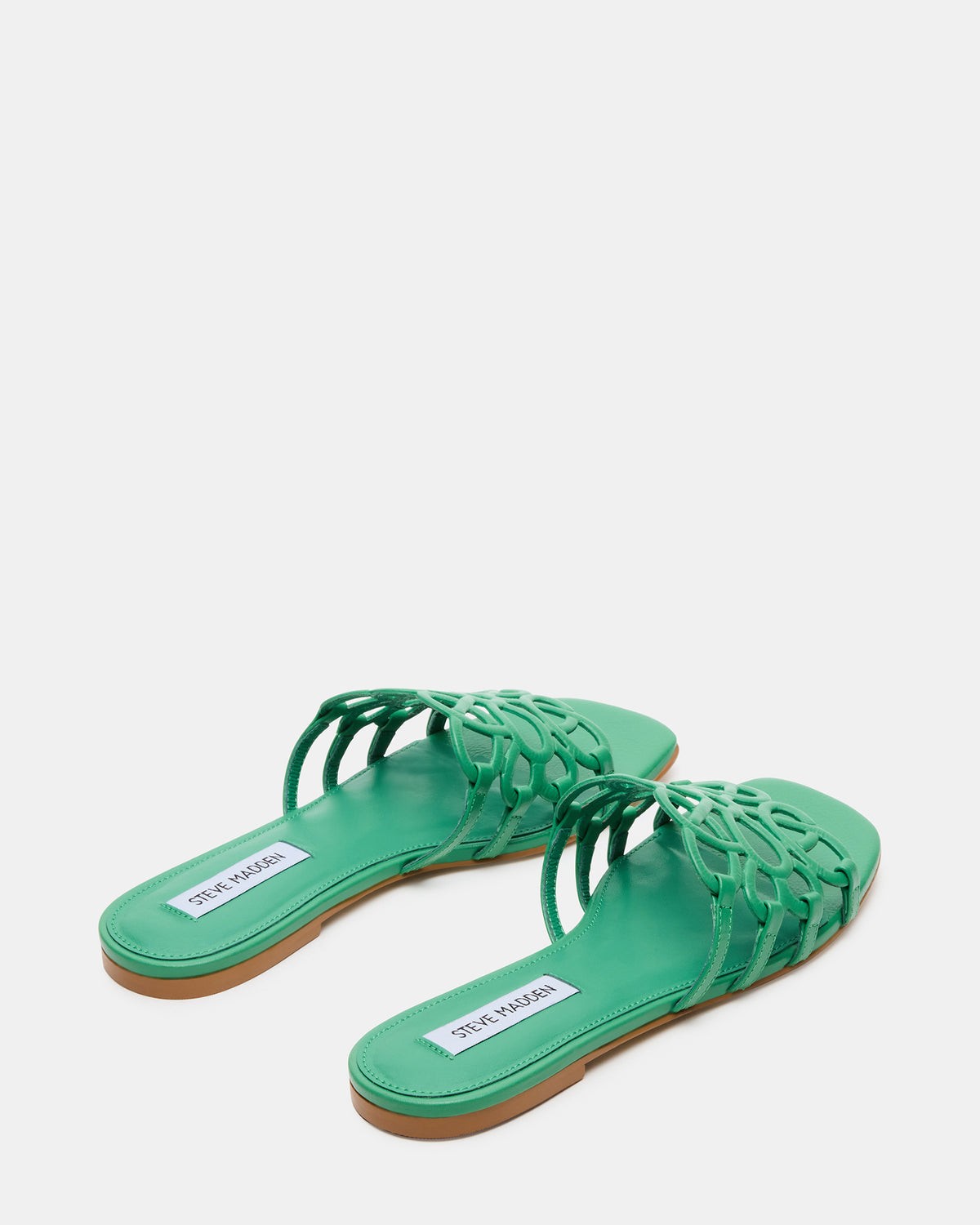LOTUS Green Leather Square-Toe Slide Women's Sandal | Steve Madden Latest